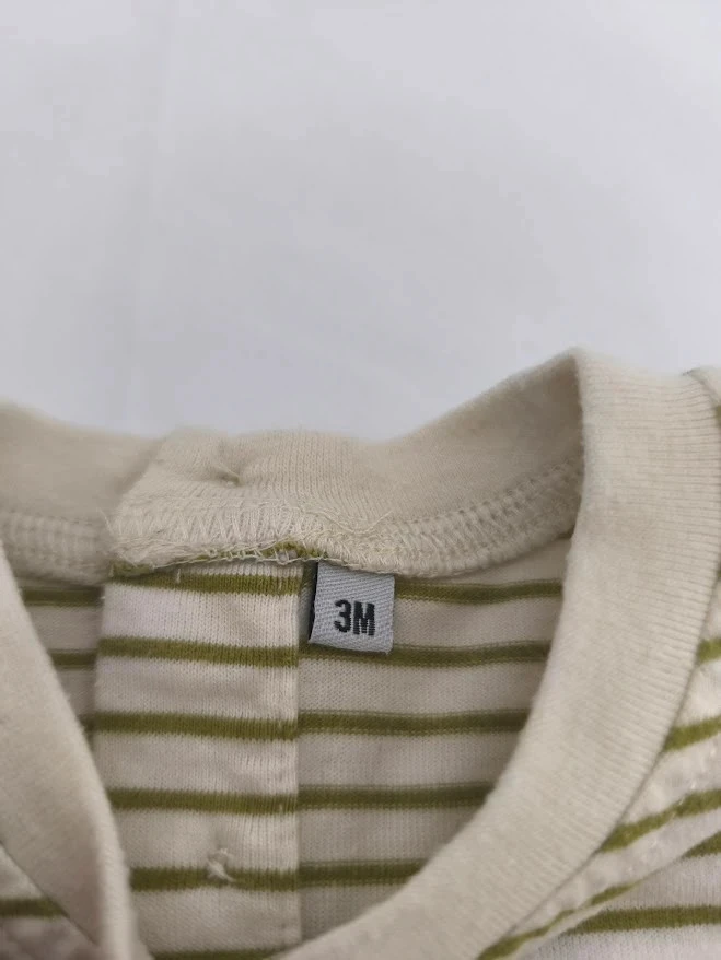 T-shirt Plus Collection 3 meses listrado cru e verde mangas curtas – photo 2